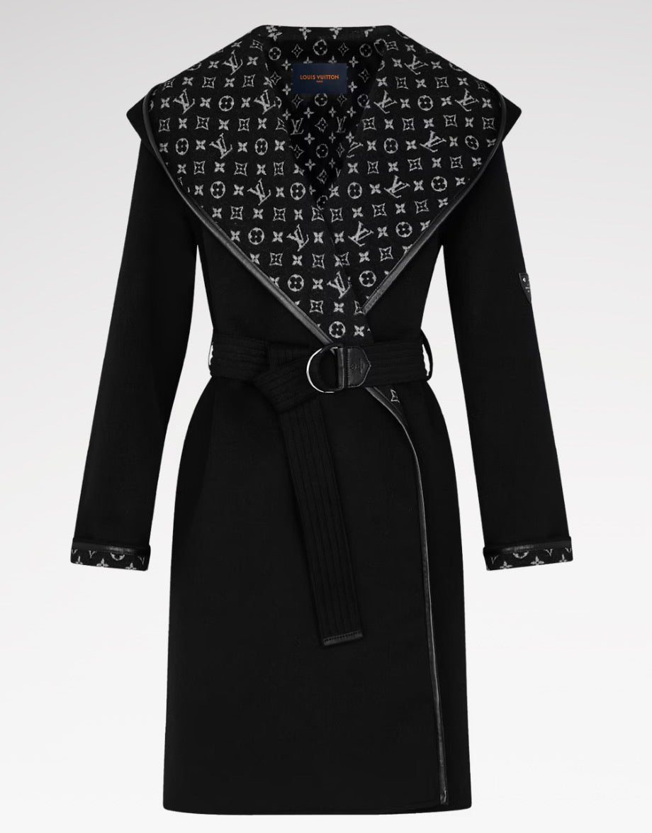 Brand New LV Hooded Wrap Coat