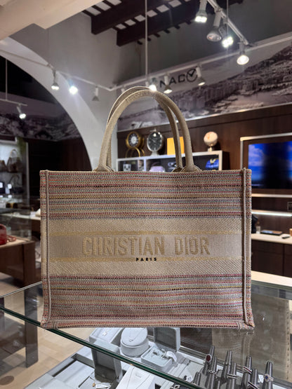 Christian Dior Medium Multicolor Stripes Book Tote