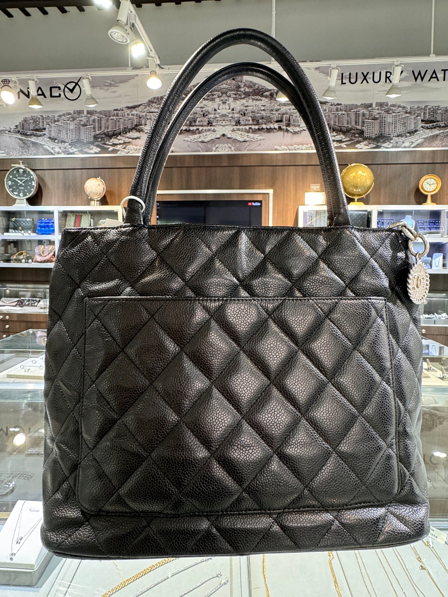 Chanel Black Caviar Medallion Tote