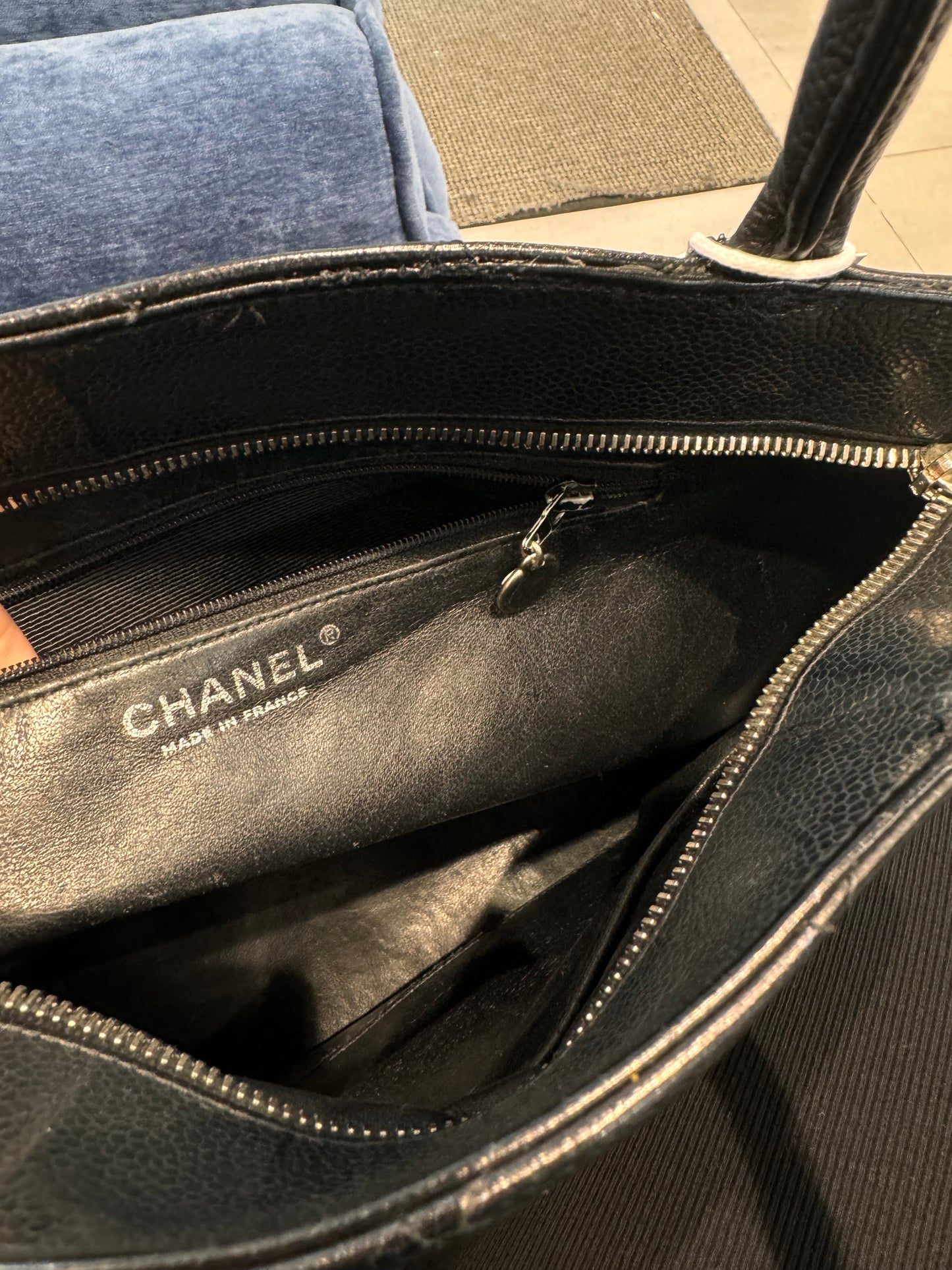 Chanel Black Caviar Medallion Tote