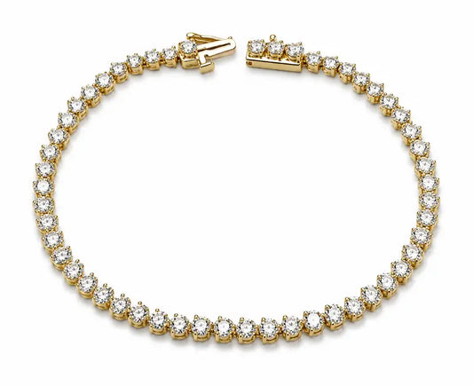 Tennis Bracelet 5.01ct Lab 14k Yellow Gold
