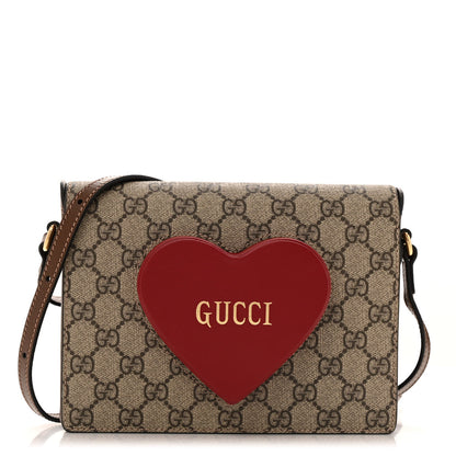 Pre-Owned GG Supreme Monogram Heart Crossbody
